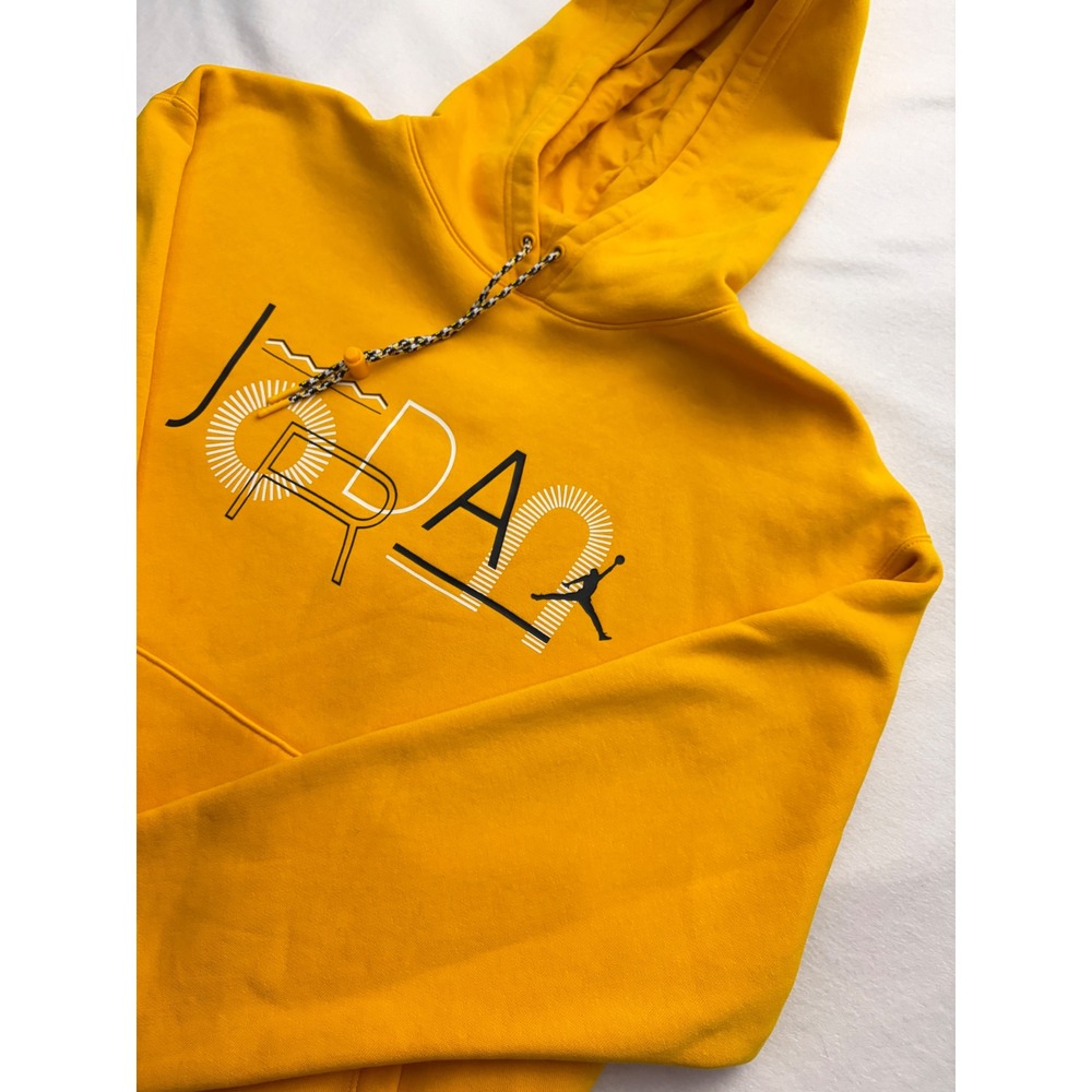 Jordan Mens Sport DNA Pullover Hoodie Yellow Graphic Jumpman Sweatshirt Large
